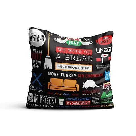Friends Infographic Cushion Cover With Filler - ThePeppyStore