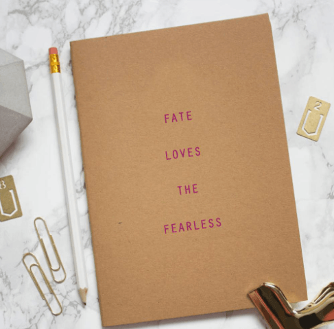 Fate Loves The Fearless Kraft Notebook - ThePeppyStore