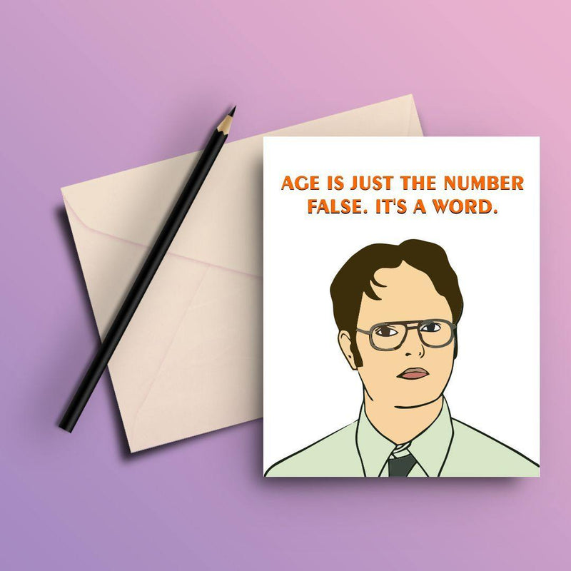 THE OFFICE AGE IS JUST A NUMBER GREETING CARD - ThePeppyStore