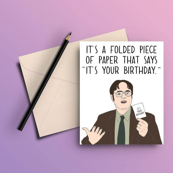 THE OFFICE FOLDED PIECE OF PAPER GREETING CARD - ThePeppyStore