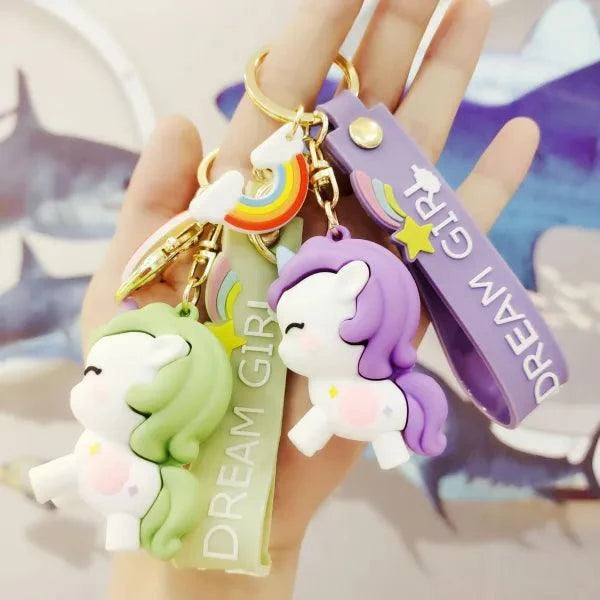 Unicorn Keychain With Bagcharm and Strap (Choose From Dropdown) - ThePeppyStore