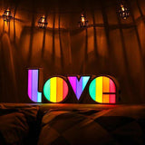 MULTICOLOURED LED LAMP - LOVE - ThePeppyStore