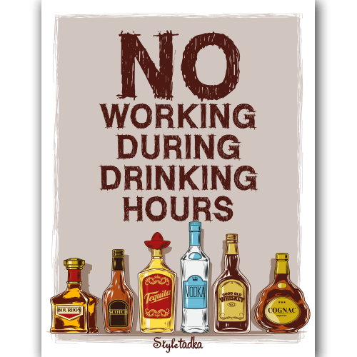 No working during drinking hours Magnet - ThePeppyStore