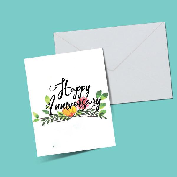 Floral Anniversary Greeting Card - ThePeppyStore