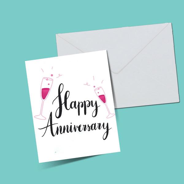 Happy Anniversay Cheers Greeting Card - ThePeppyStore