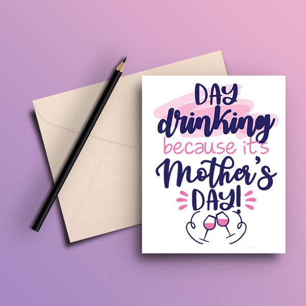 Day Drinking Mom Greeting Card - ThePeppyStore