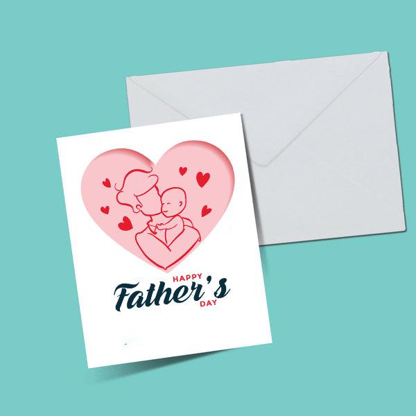 Pink Heart Father's Day Greeting Card - ThePeppyStore