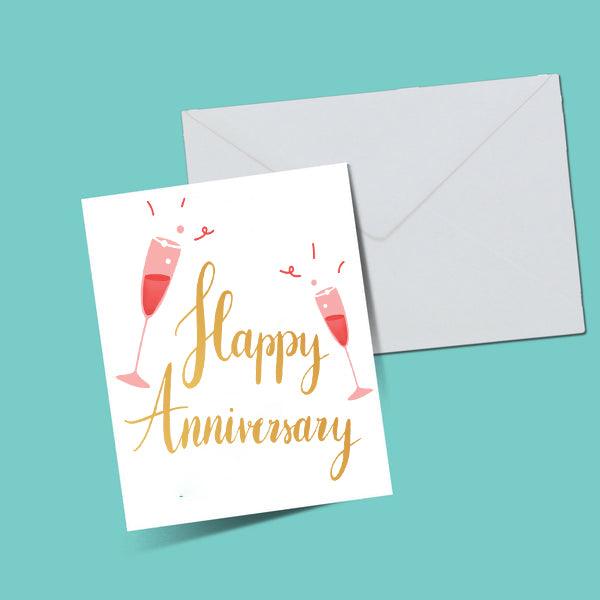 Cheers Happy Anniversay  Greeting Card - ThePeppyStore