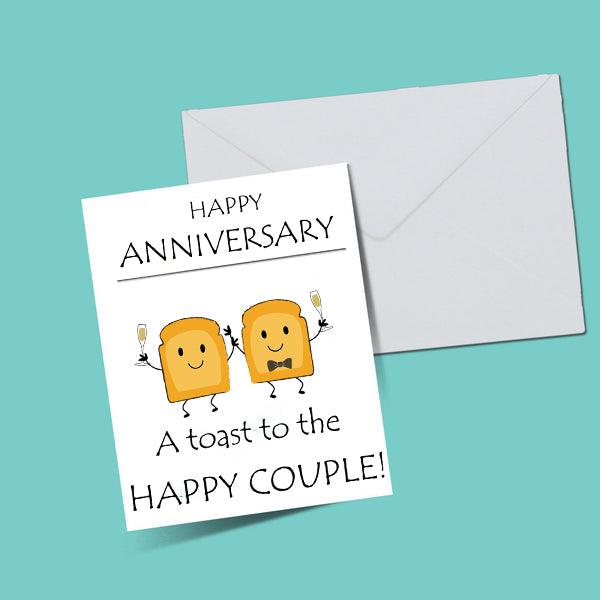 Happy Anniversay Toast to Happy Couple Greeting Card - ThePeppyStore