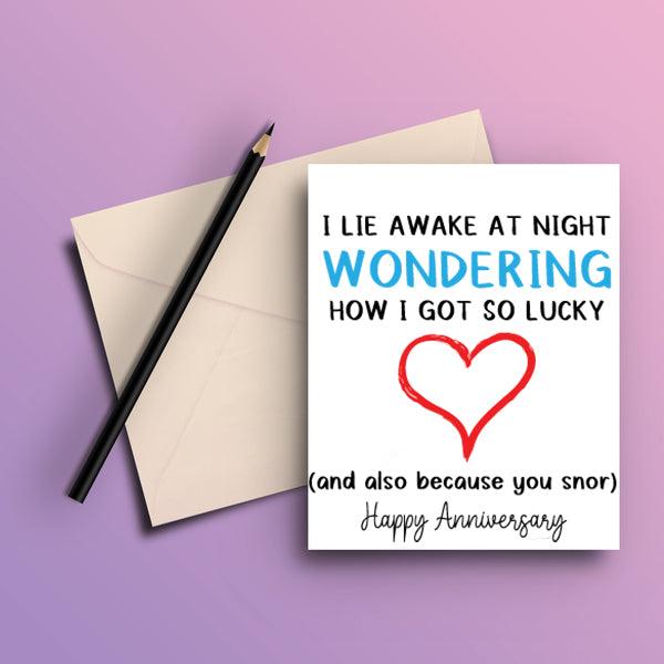 Happy Anniversay Lucky Quote Greeting Card - ThePeppyStore
