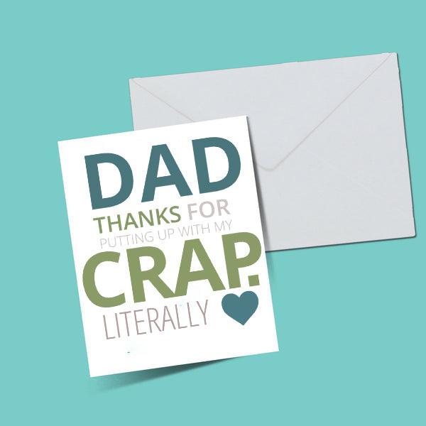 Pulling Up My Crap Happy Father's Day Card - ThePeppyStore