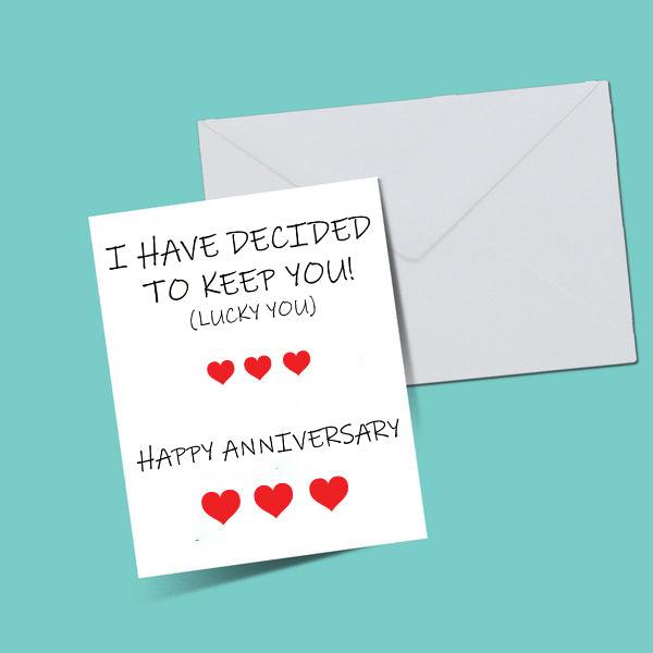 Happy Anniversay Lucky Red Hearts Greeting Card - ThePeppyStore