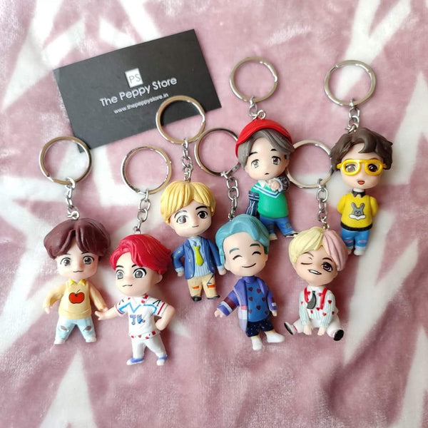 BTS Tiny Tan Figuries With Keychain - ThePeppyStore