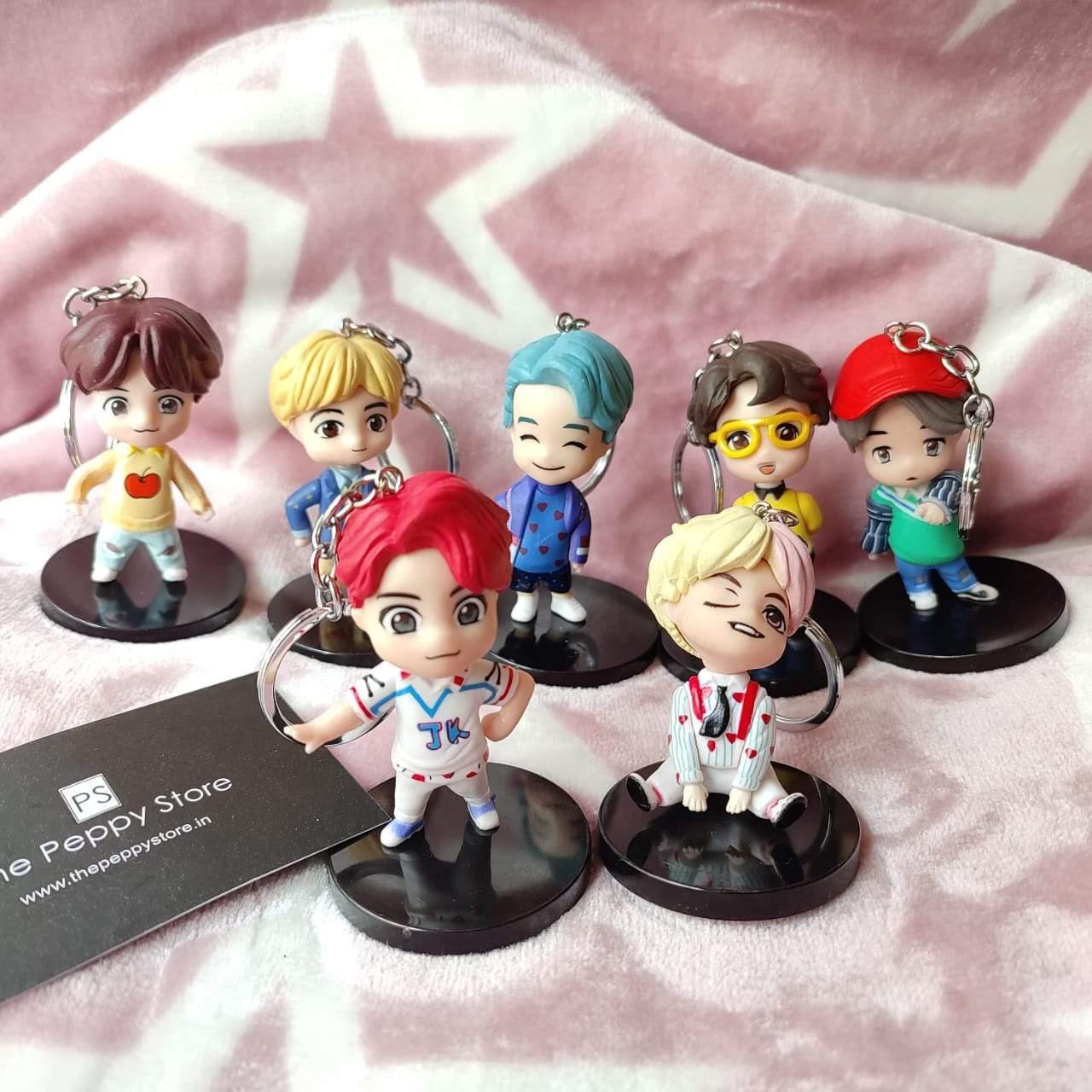 BTS Tiny Tan Figuries With Keychain - ThePeppyStore