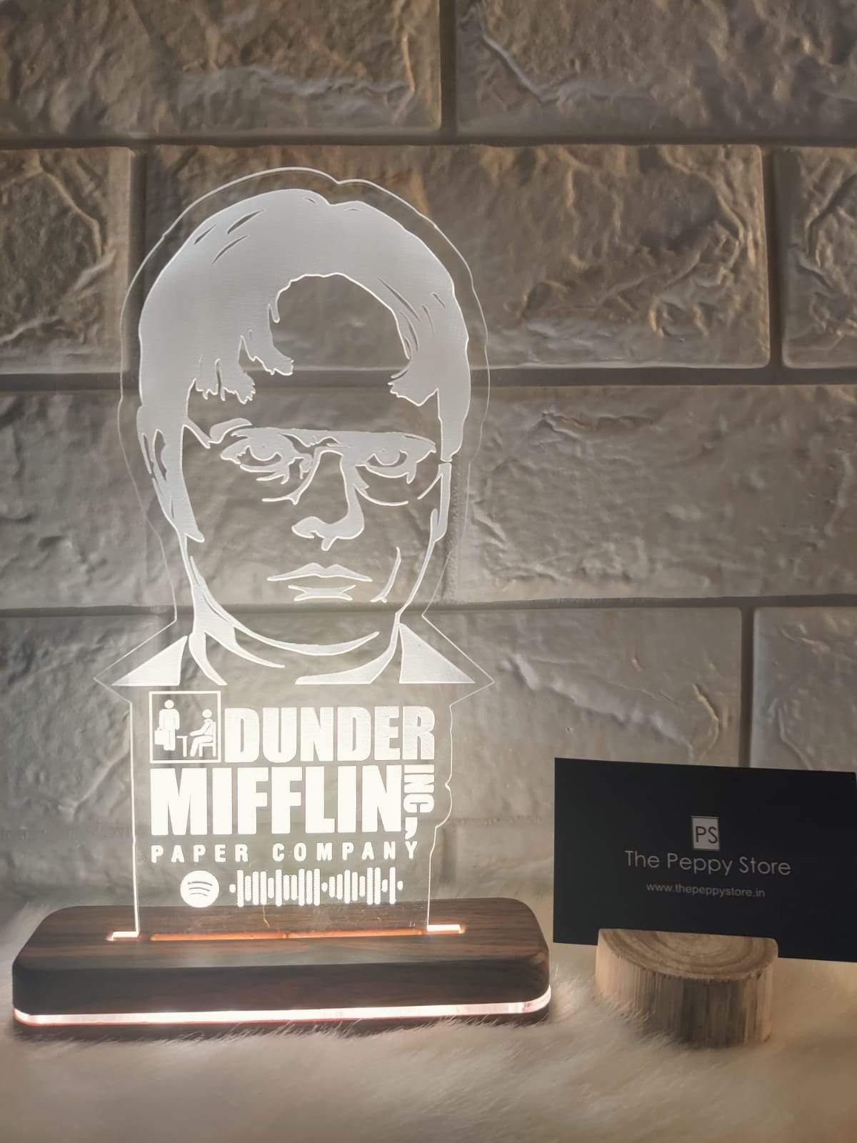 Dunder Mifflin Led Lamp With Spotify Barcode - ThePeppyStore