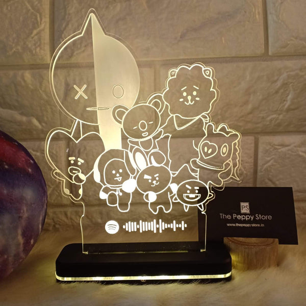 BT21 Led Lamp With Spotify Barcode - ThePeppyStore