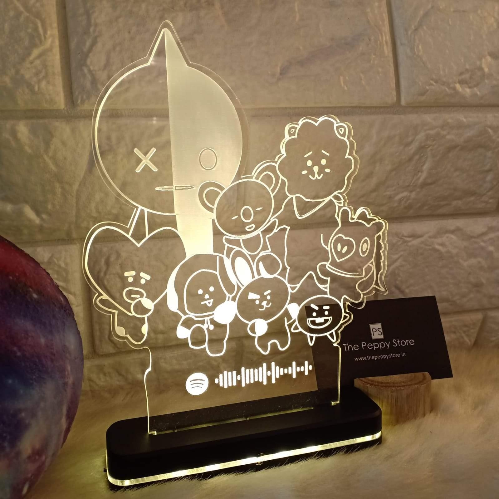 BT21 Led Lamp With Spotify Barcode - ThePeppyStore