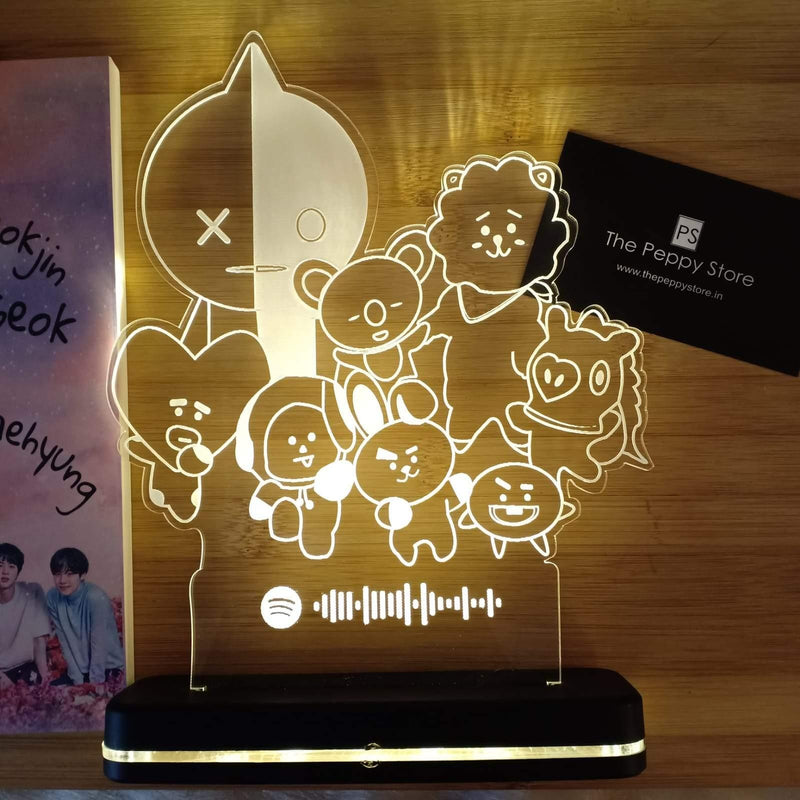 BT21 Led Lamp With Spotify Barcode - ThePeppyStore