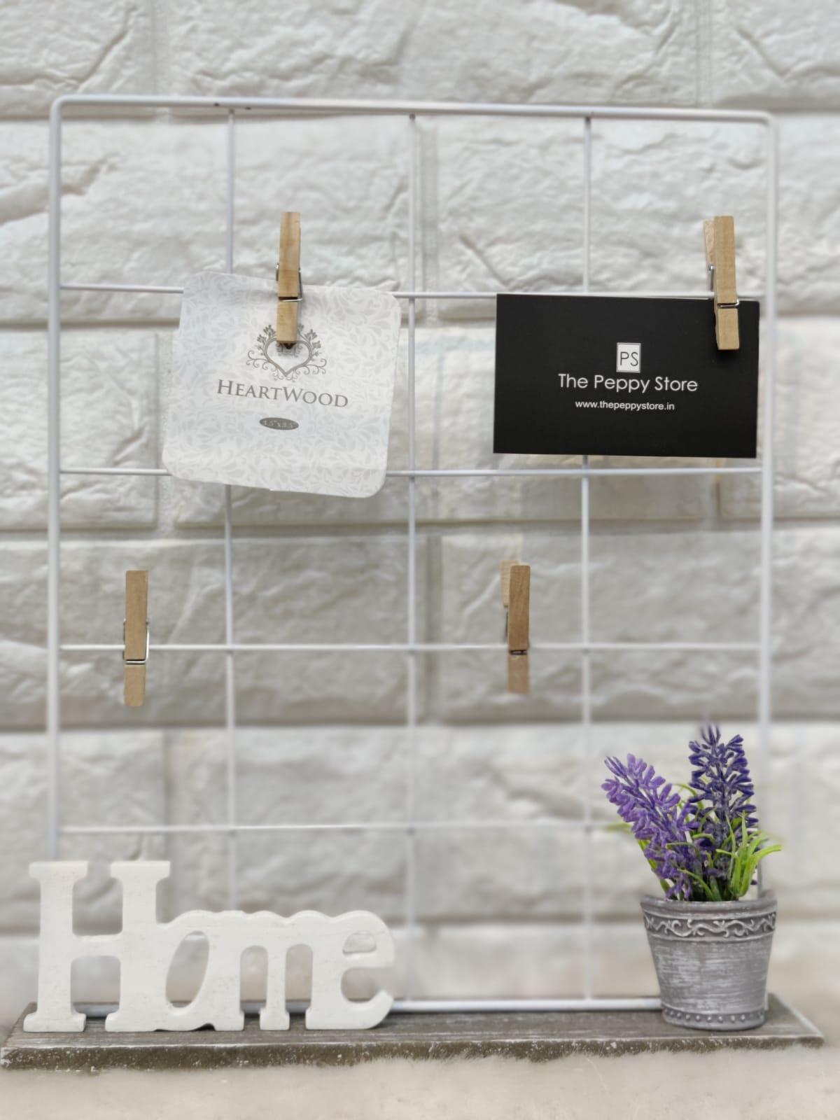 Home Photo Grid with Wooden Clips - ThePeppyStore