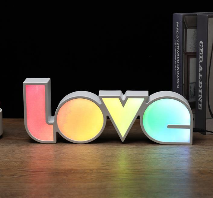 LOVE MULTICOLOURED LED LAMP - (Choose From Drop Down) - ThePeppyStore