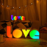 LOVE MULTICOLOURED LED LAMP - (Choose From Drop Down) - ThePeppyStore