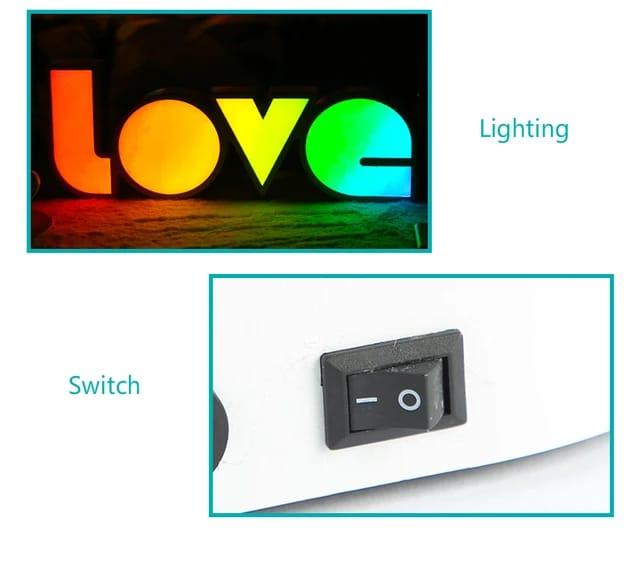 LOVE MULTICOLOURED LED LAMP - (Choose From Drop Down) - ThePeppyStore