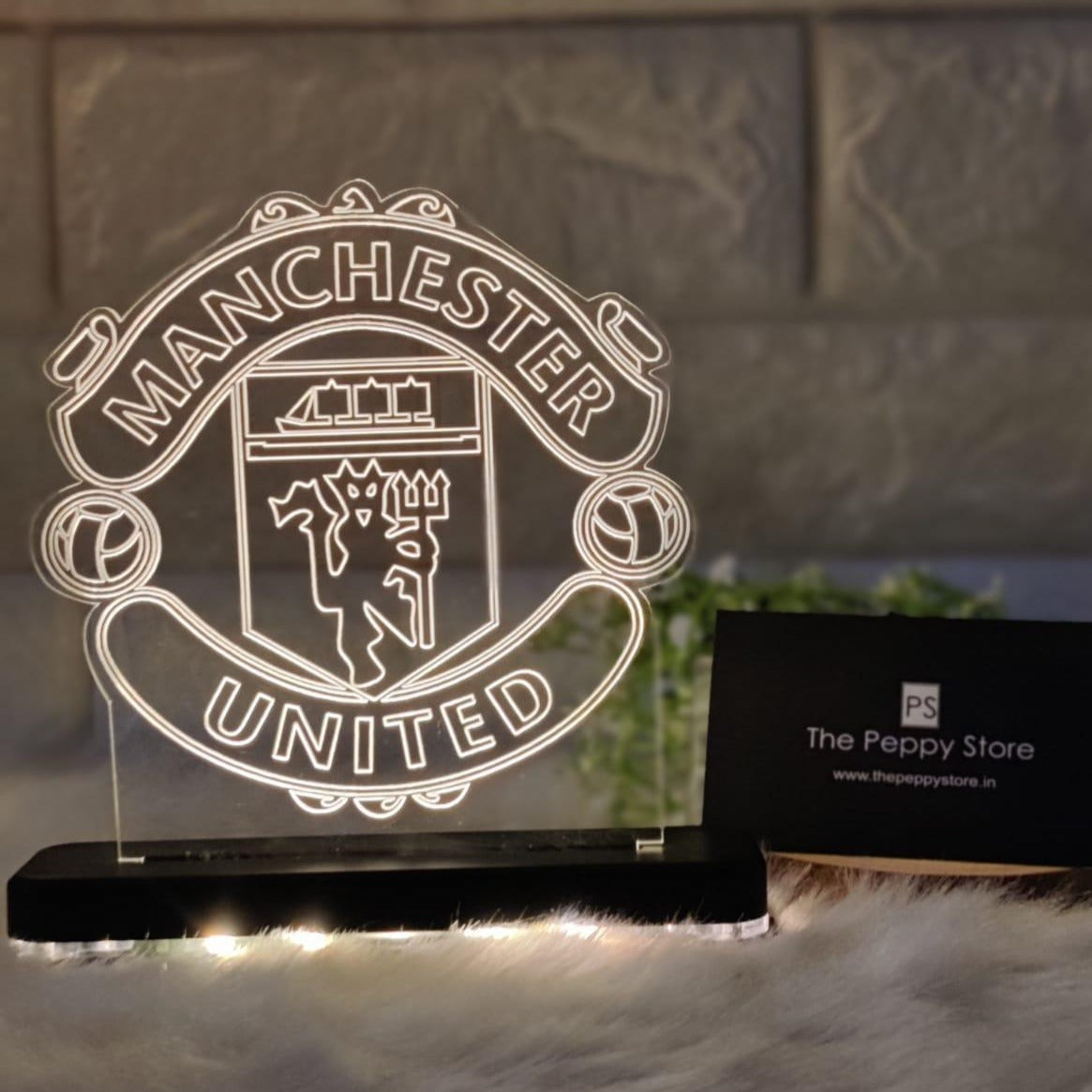 MANCHESTER UNITED LED PLAQUE + LED STAND - ThePeppyStore