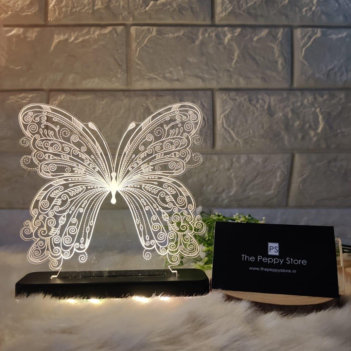 BUTTERFLY LED PLAQUE + LED STAND - ThePeppyStore