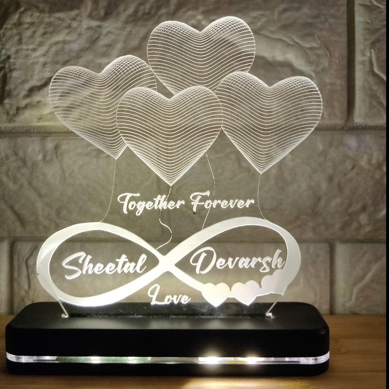 Personalised Couple LED Night Lamp ( No Cash On Delivery allowed on this product ) - ThePeppyStore