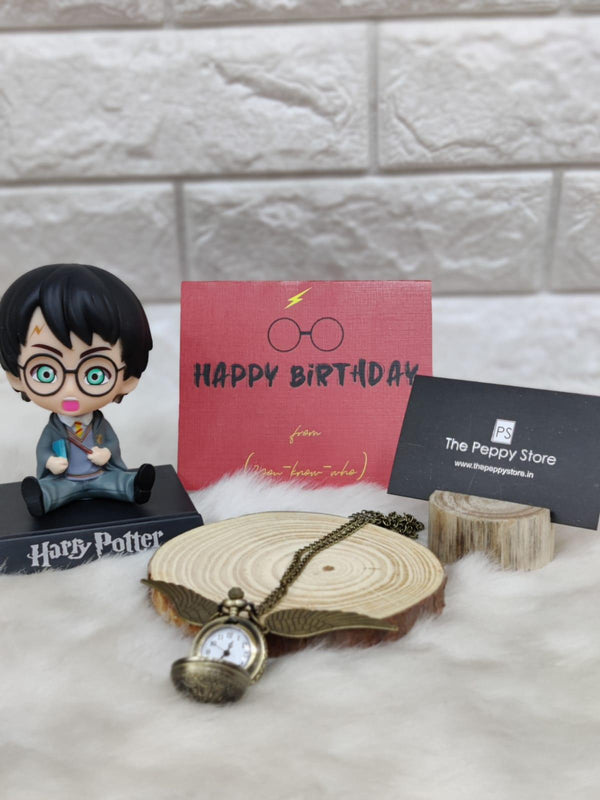 Harry Potter Bobble head + Pocket Watch + Card Combo - ThePeppyStore