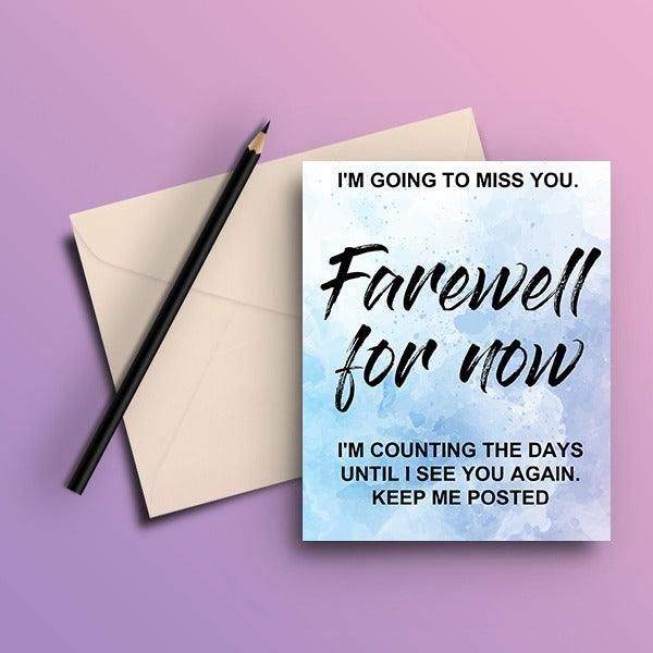 Farewell For Now Greeting Card - ThePeppyStore
