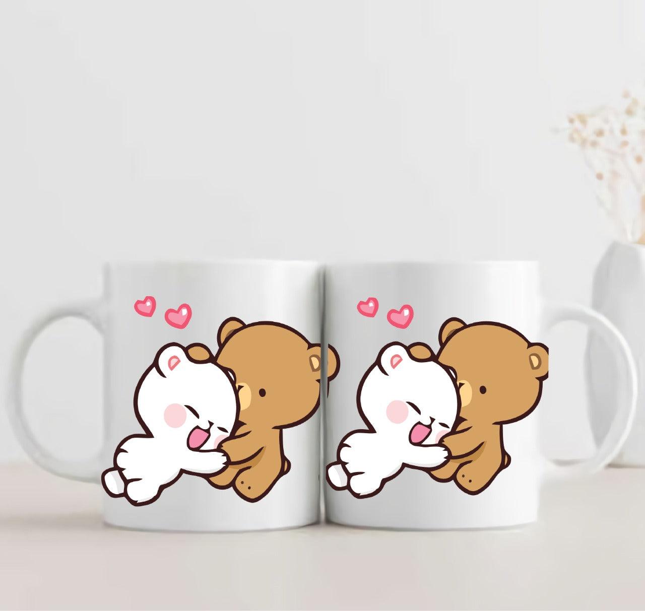 Milk And Mocha Pink Hearts Mug - ThePeppyStore