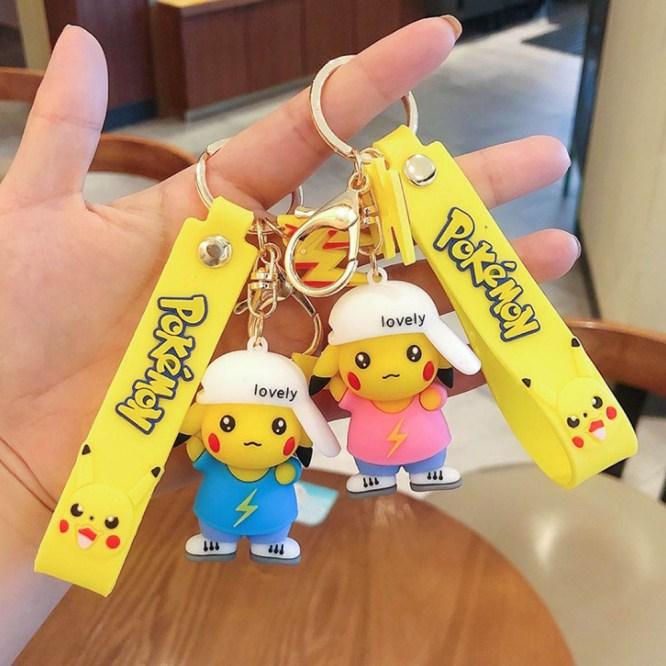 Pokemon Pikachu 3D Silicon Keychains + Bagcharm + Strap - ThePeppyStore