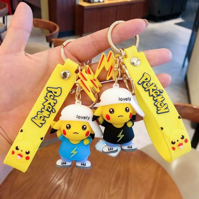 Pokemon Pikachu 3D Silicon Keychains + Bagcharm + Strap - ThePeppyStore