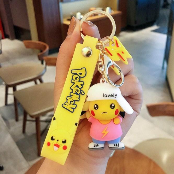 Pokemon Pikachu 3D Silicon Keychains + Bagcharm + Strap - ThePeppyStore