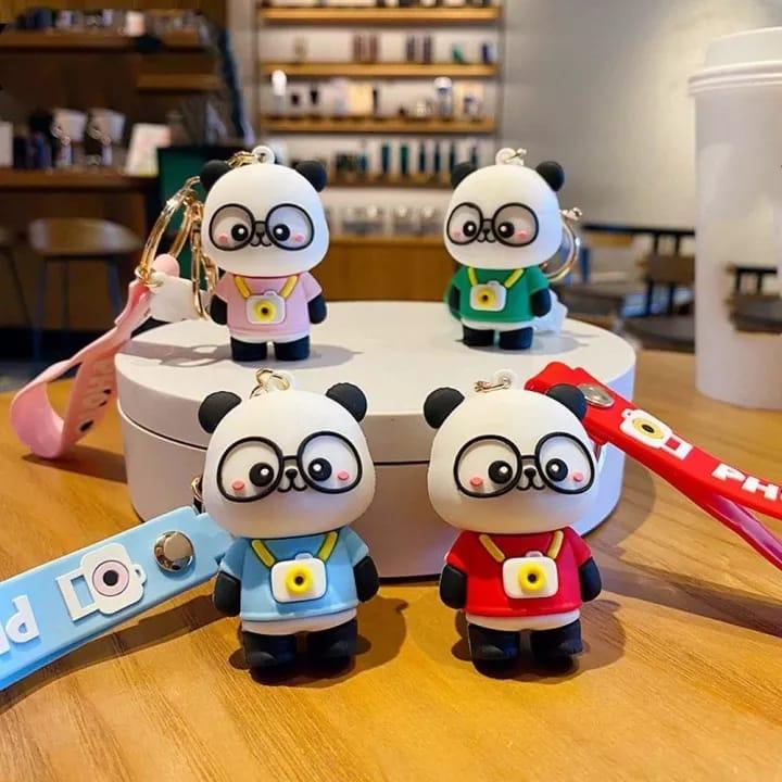 Panda Keychains with bagcharm and Strap - ThePeppyStore