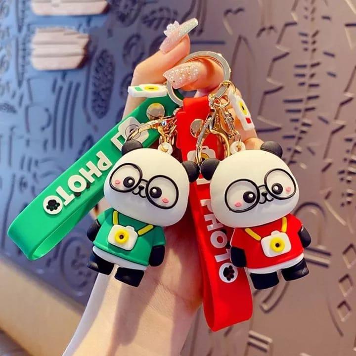 Panda Keychains with bagcharm and Strap - ThePeppyStore