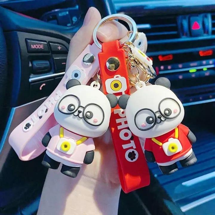 Panda Keychains with bagcharm and Strap - ThePeppyStore