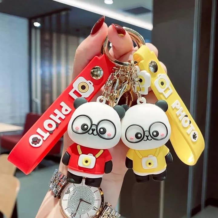 Panda Keychains with bagcharm and Strap - ThePeppyStore