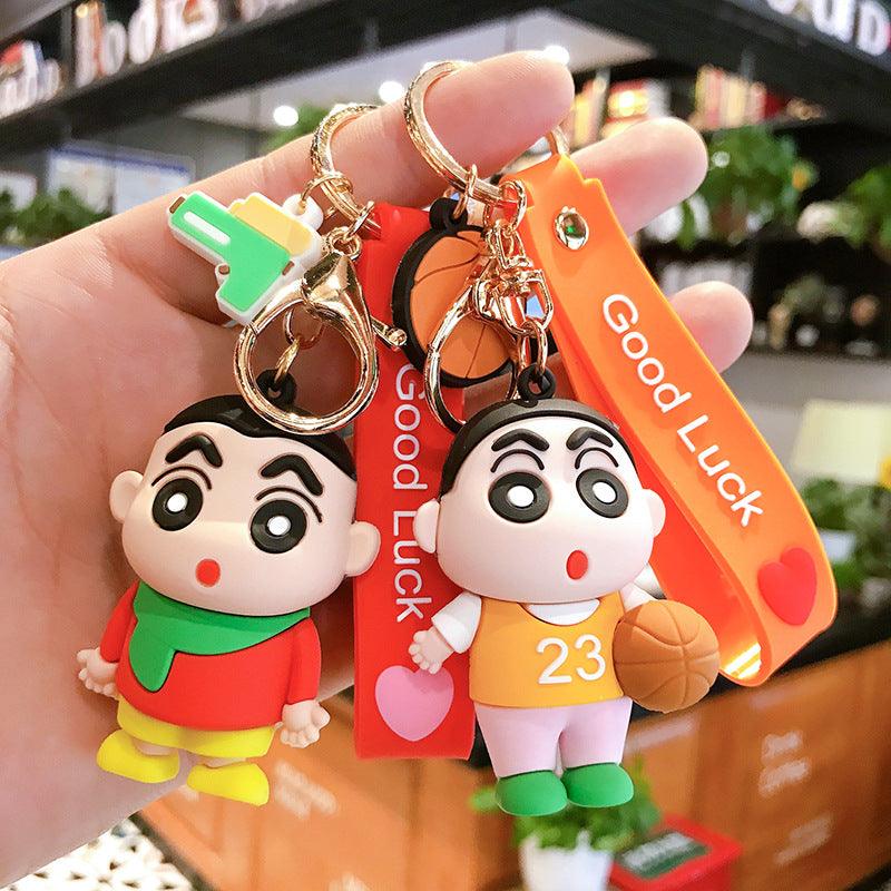 Shinchan Silicon Keychain with Bagcharm and Strap (Choose From Dropdown) - ThePeppyStore
