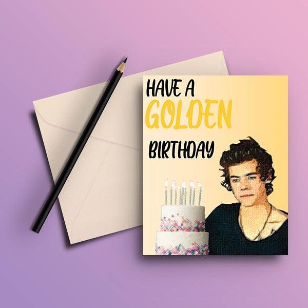 Harry Styles Golden Birthday Greeting Card - ThePeppyStore