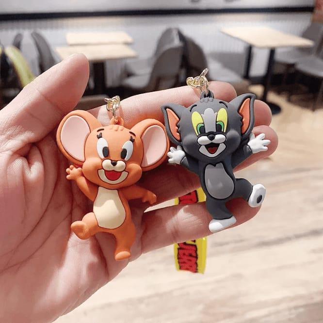 Tom and Jerry Anime Cartoon toys Doll Car Cute Key Chain Bag Pendant  KeyChain Action Toy