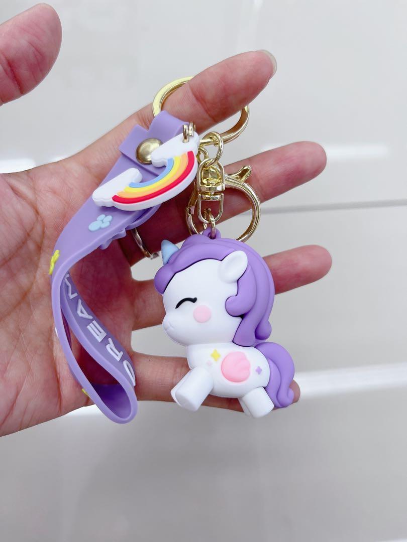 Unicorn Keychain With Bagcharm and Strap (Choose From Dropdown) - ThePeppyStore