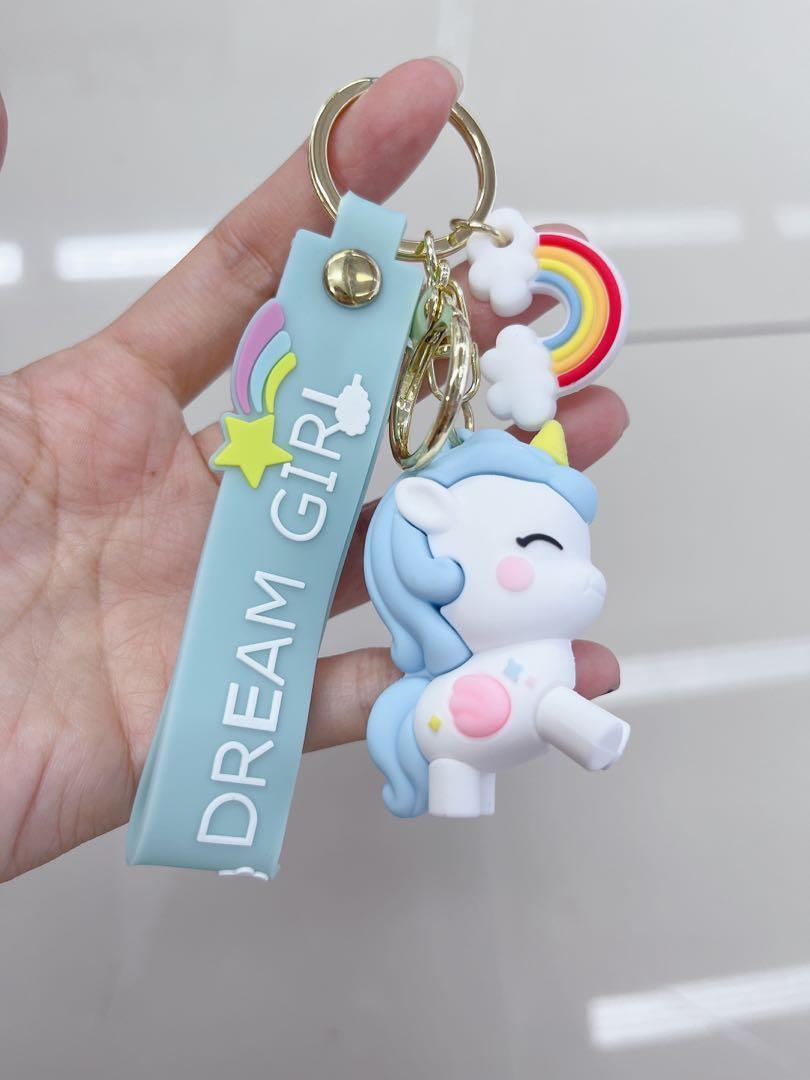 Unicorn Keychain With Bagcharm and Strap (Choose From Dropdown) - ThePeppyStore