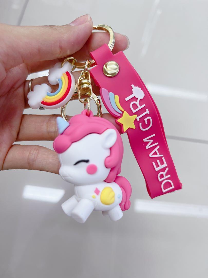 Unicorn Keychain With Bagcharm and Strap (Choose From Dropdown) - ThePeppyStore