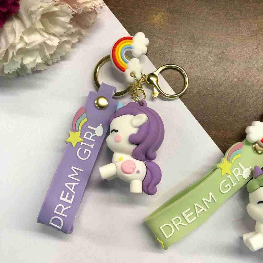 Unicorn Keychain With Bagcharm and Strap (Choose From Dropdown) - ThePeppyStore