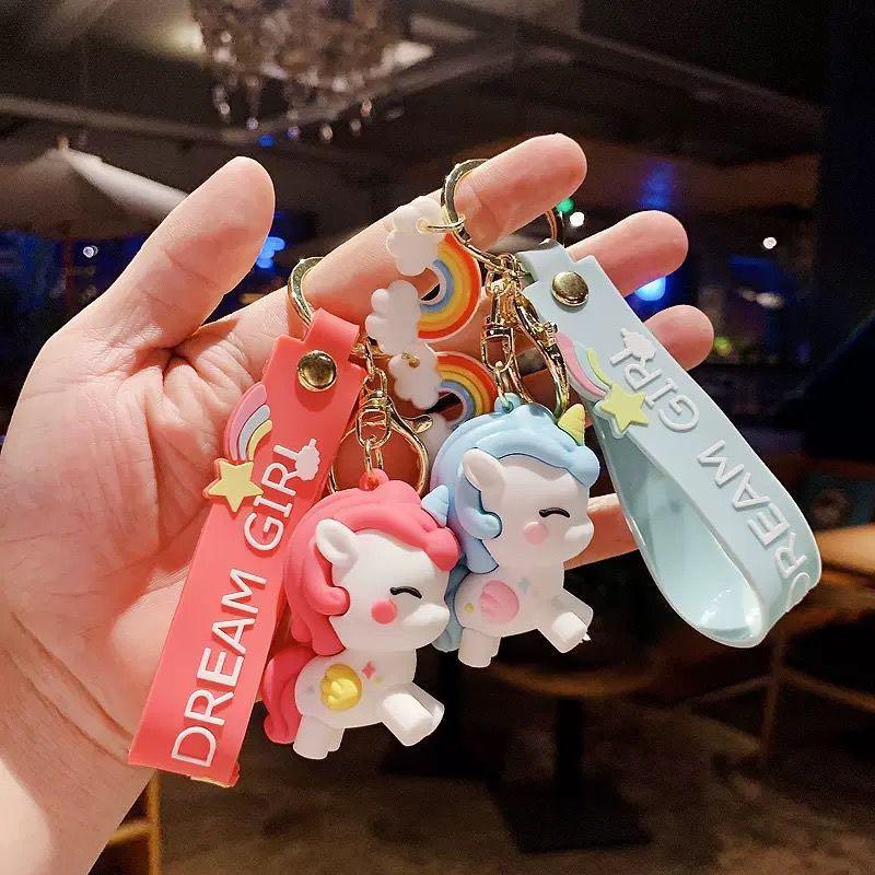 Unicorn Keychain With Bagcharm and Strap (Choose From Dropdown) - ThePeppyStore