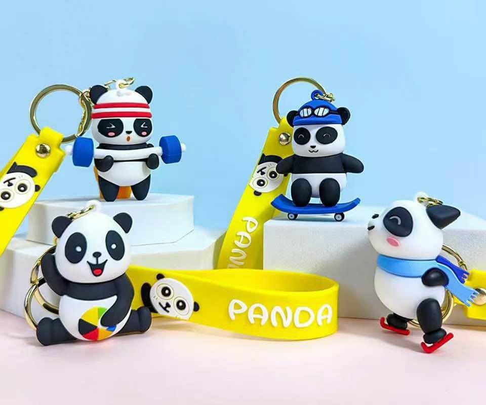 Panda Keychain With Bagcharm And Strap (Choose From Drop Down Menu) - ThePeppyStore