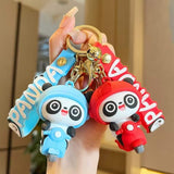 Panda Silicon Keychain With Bagcharm And Strap (Choose From Drop Down Menu) - ThePeppyStore