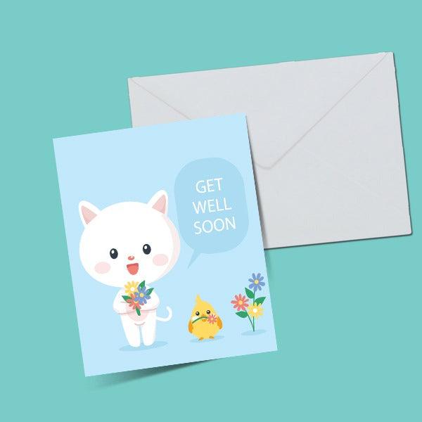 Cat Get Well Soon Greeting Card - ThePeppyStore